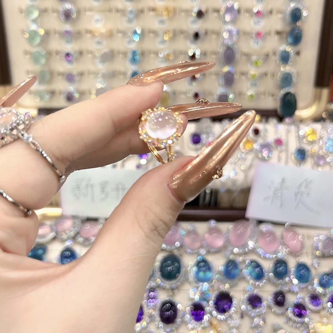 戒指黄晶银S925镶嵌