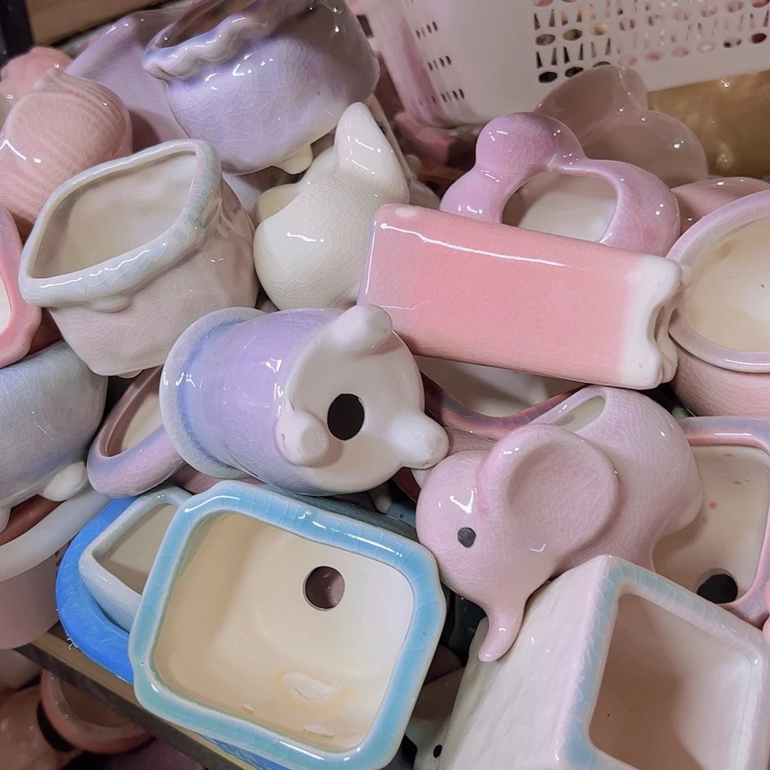 陶瓷花盆当场满12包邮随机瑕疵4个