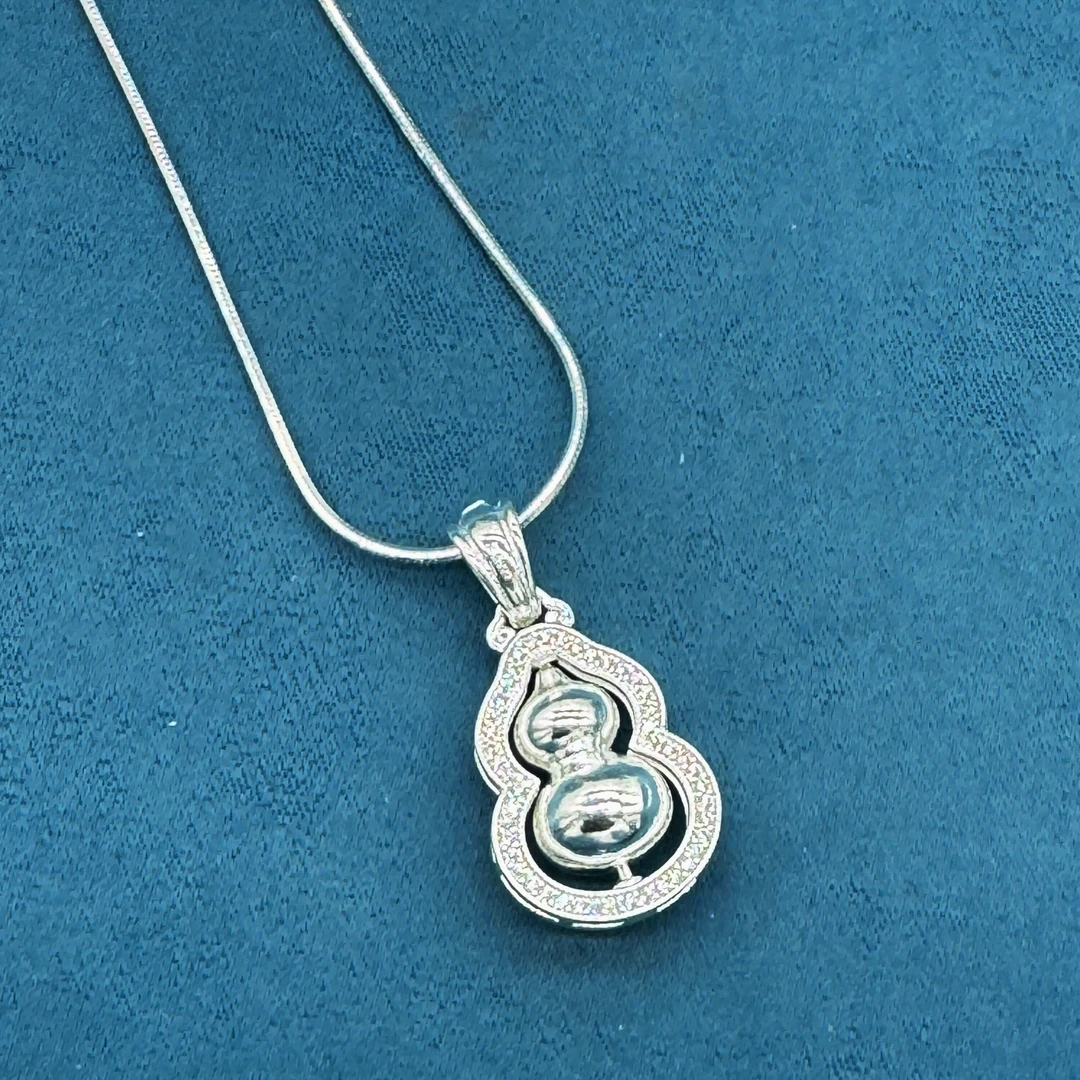 吊坠足银 精工网红葫芦项链