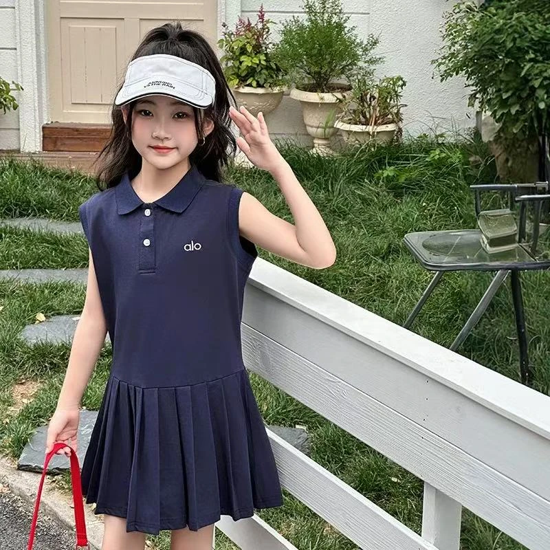 女童连衣裙夏季2025新款儿童洋气polo裙夏装大童女孩网红运动裙子