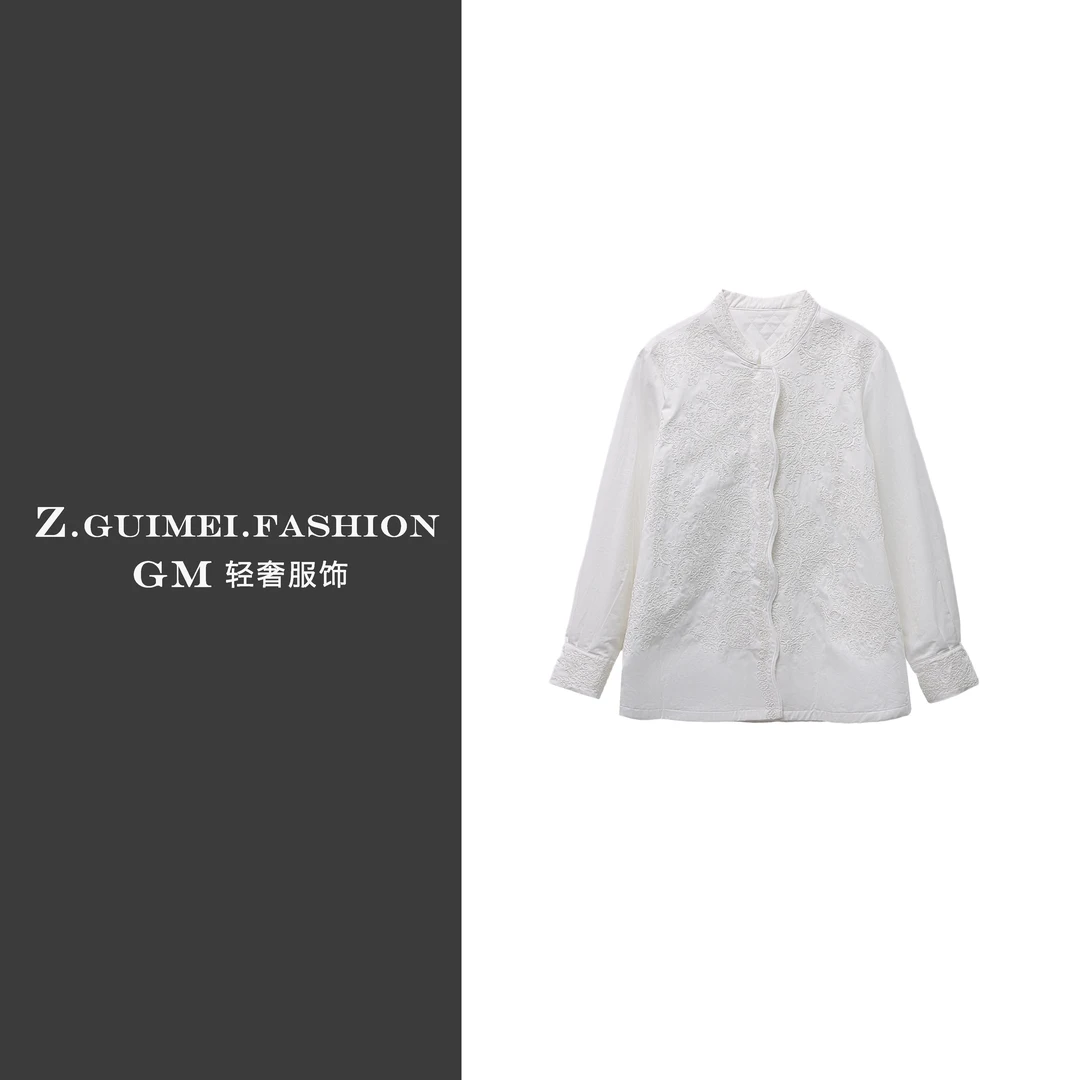 【肆姐高定】设计师款时尚手工带钻衬衫X3467