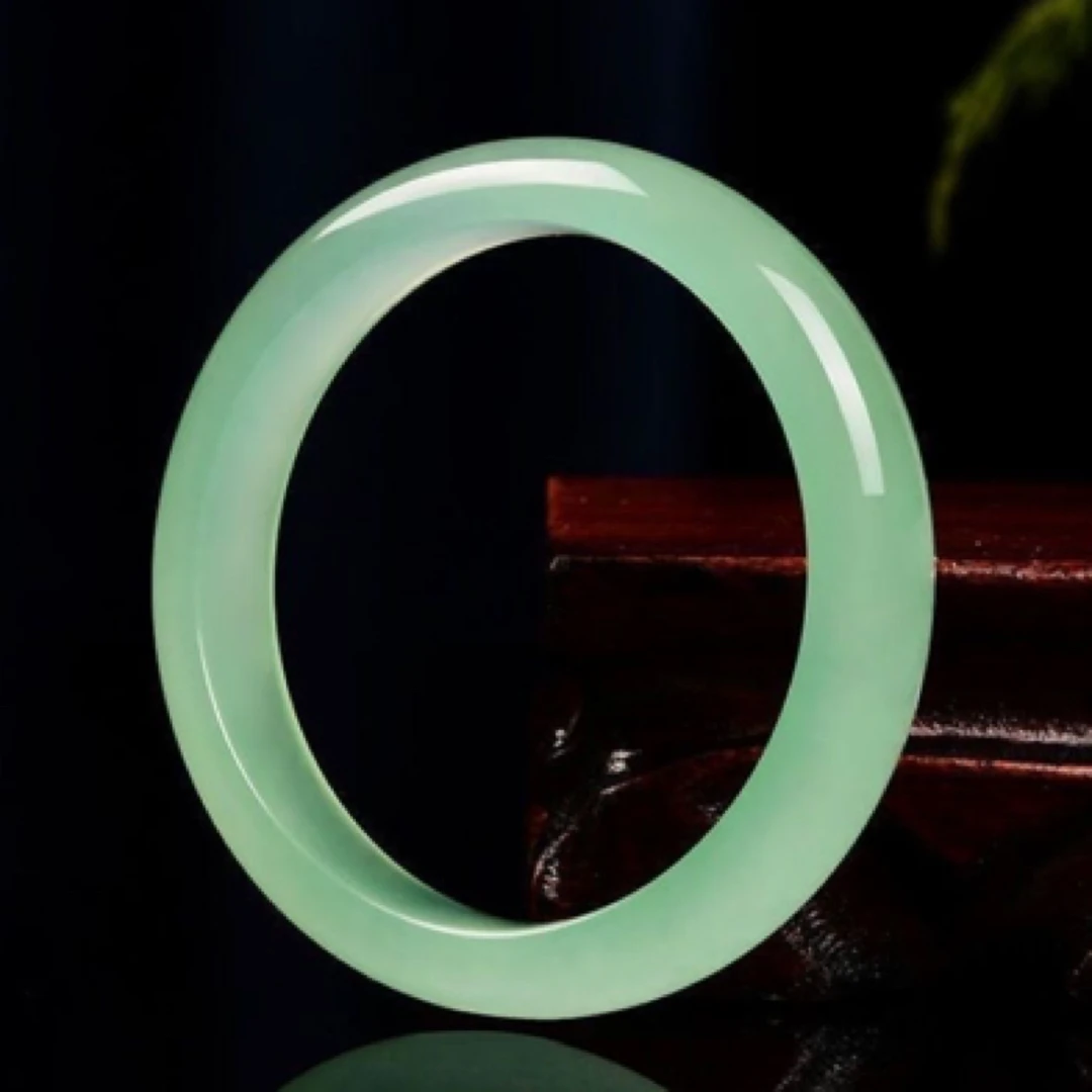天然新疆（阳绿级别）精品东陵玉镯子手镯带国检证书礼盒女款时尚