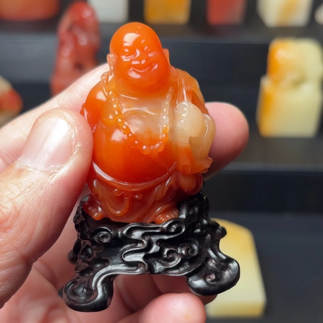 神***避寿山石寿山石结晶弥勒