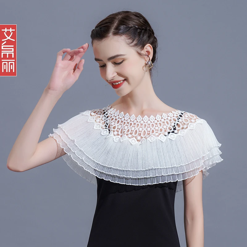 短款网纱坎肩 搭配吊带裙的罩衫女超仙蕾丝斗篷小披肩女夏百搭