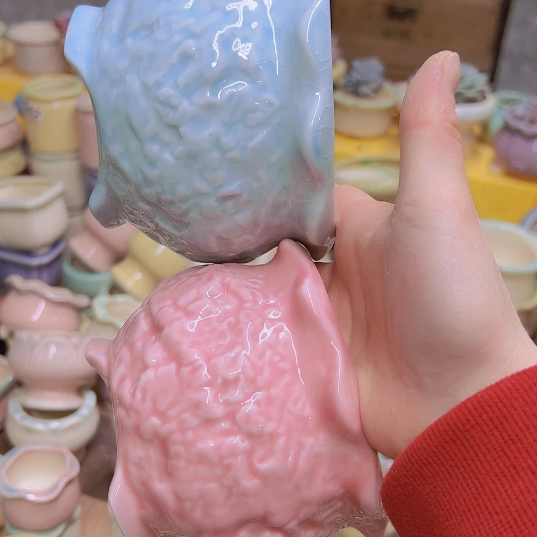 红陶陶瓷花盆当场满12包邮