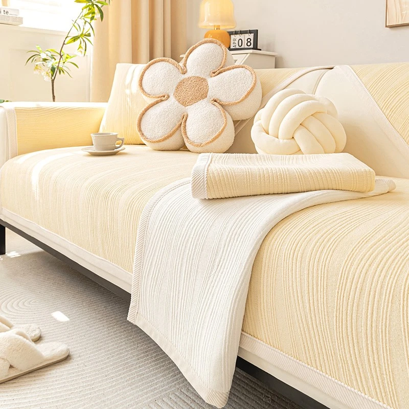 虹原风尚牛奶绒沙发垫子冬季加厚皮沙发套罩毛绒防滑坐垫