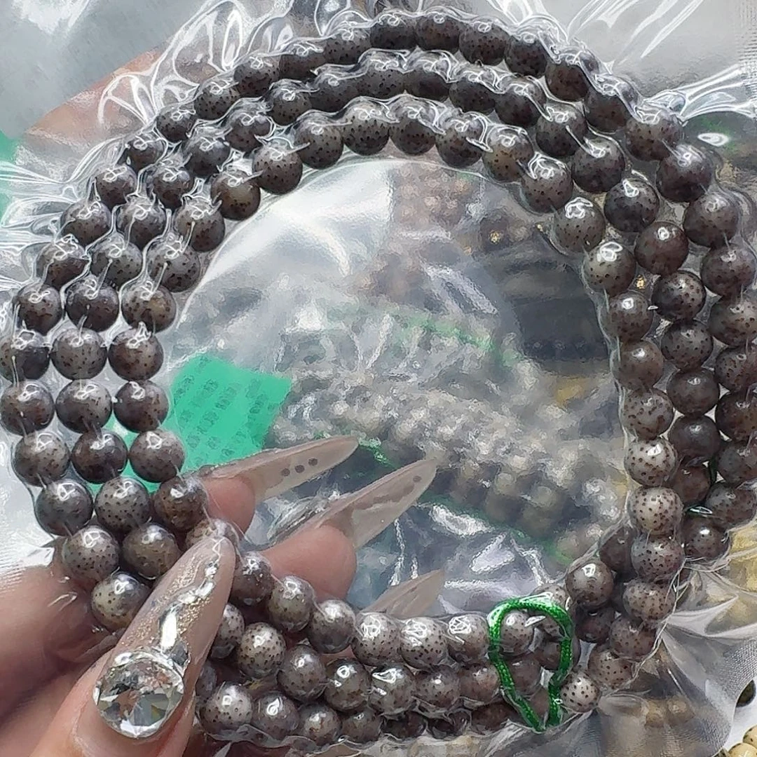 星月菩提手串88高端黑灰星月菩提8圆108