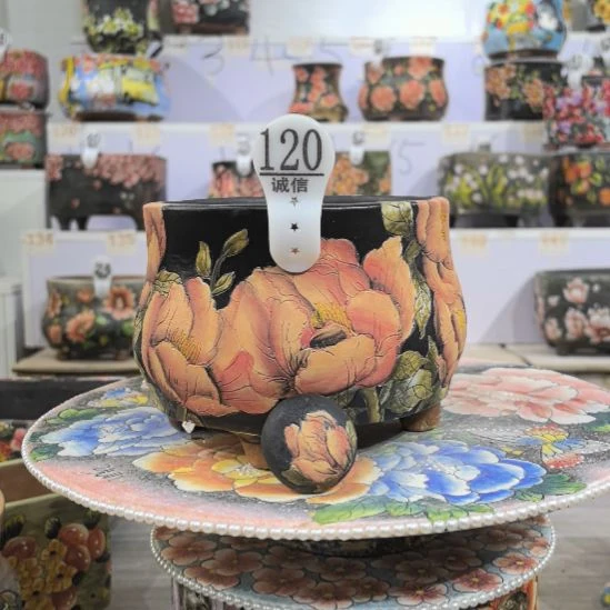 红泥花盆景德镇花盆