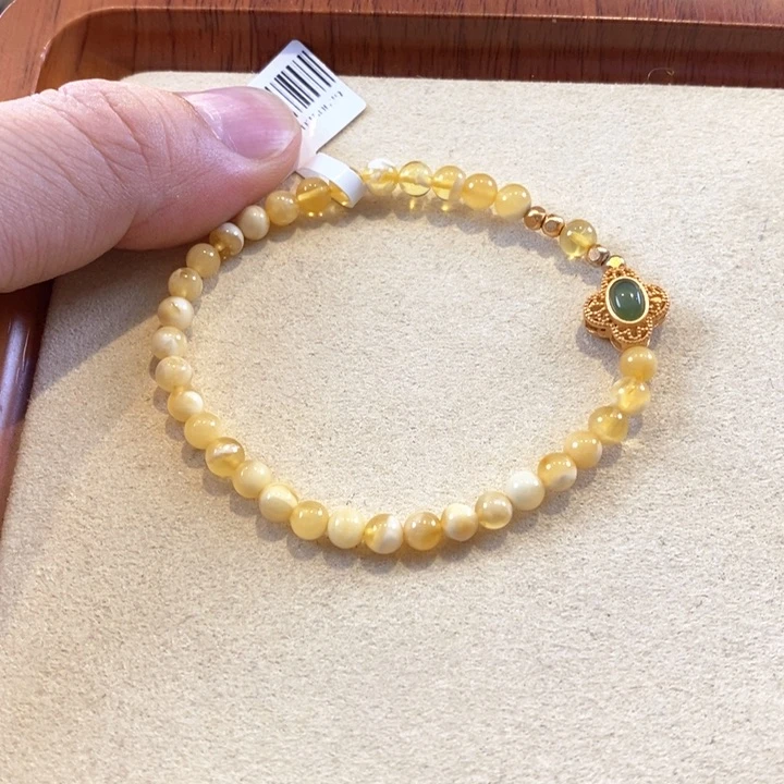 未镶嵌琥珀珠宝奇石4.7mm