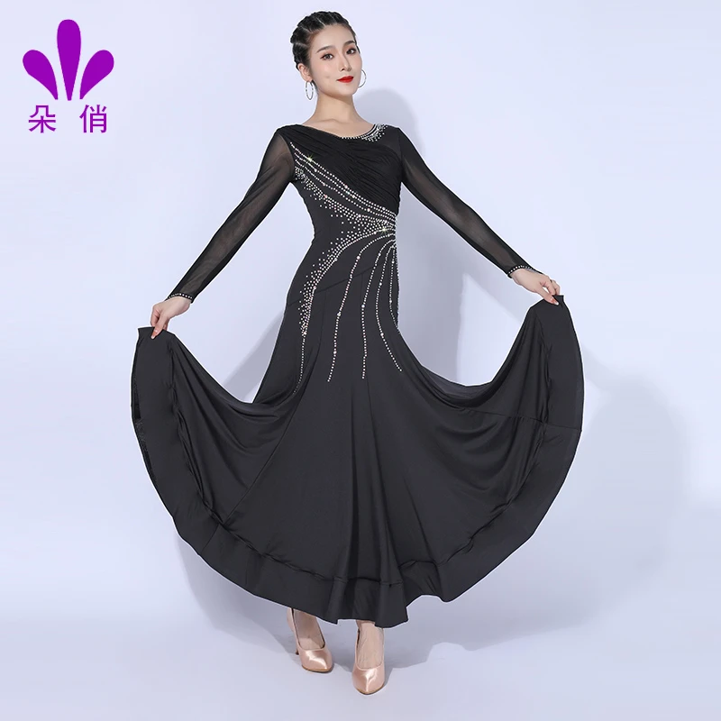 朵俏摩登舞连衣裙女新款交谊舞比赛大摆裙华尔兹舞裙高级国标舞服