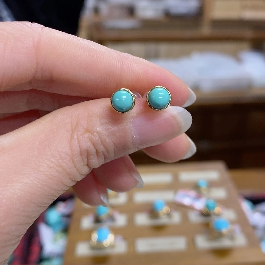 绿松石珠宝奇石18K金镶嵌