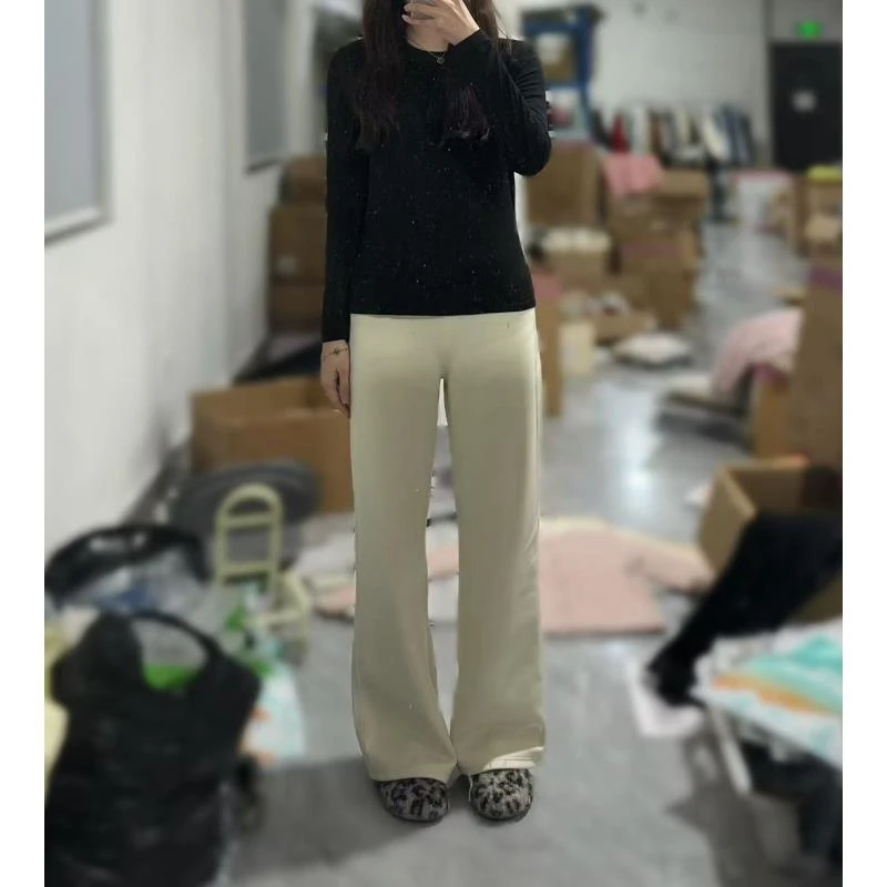 加绒【S11879直筒女裤】秋冬休闲直筒显瘦女裤