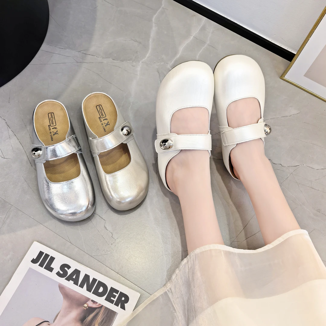 995包头半拖外穿2025夏季勃肯鞋一脚蹬玛丽珍单鞋