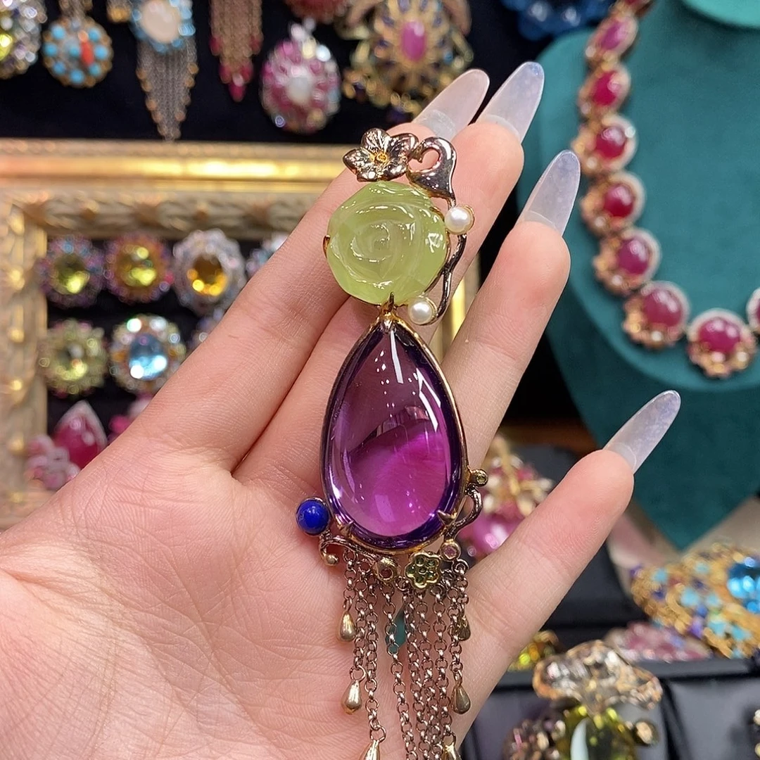 颈饰紫晶银S925镶嵌