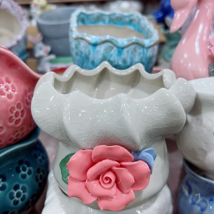 有孔，满10元发货多肉陶瓷花盆