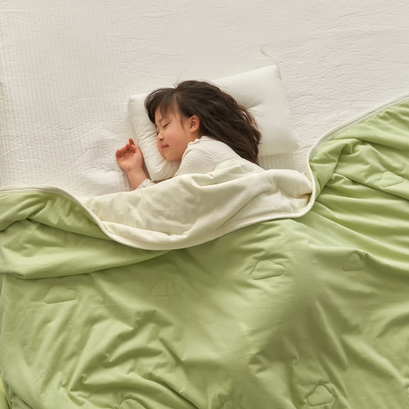 A类薄款夏被夏凉被全棉针织棉 小清新单双人可机洗天竺棉空调被子