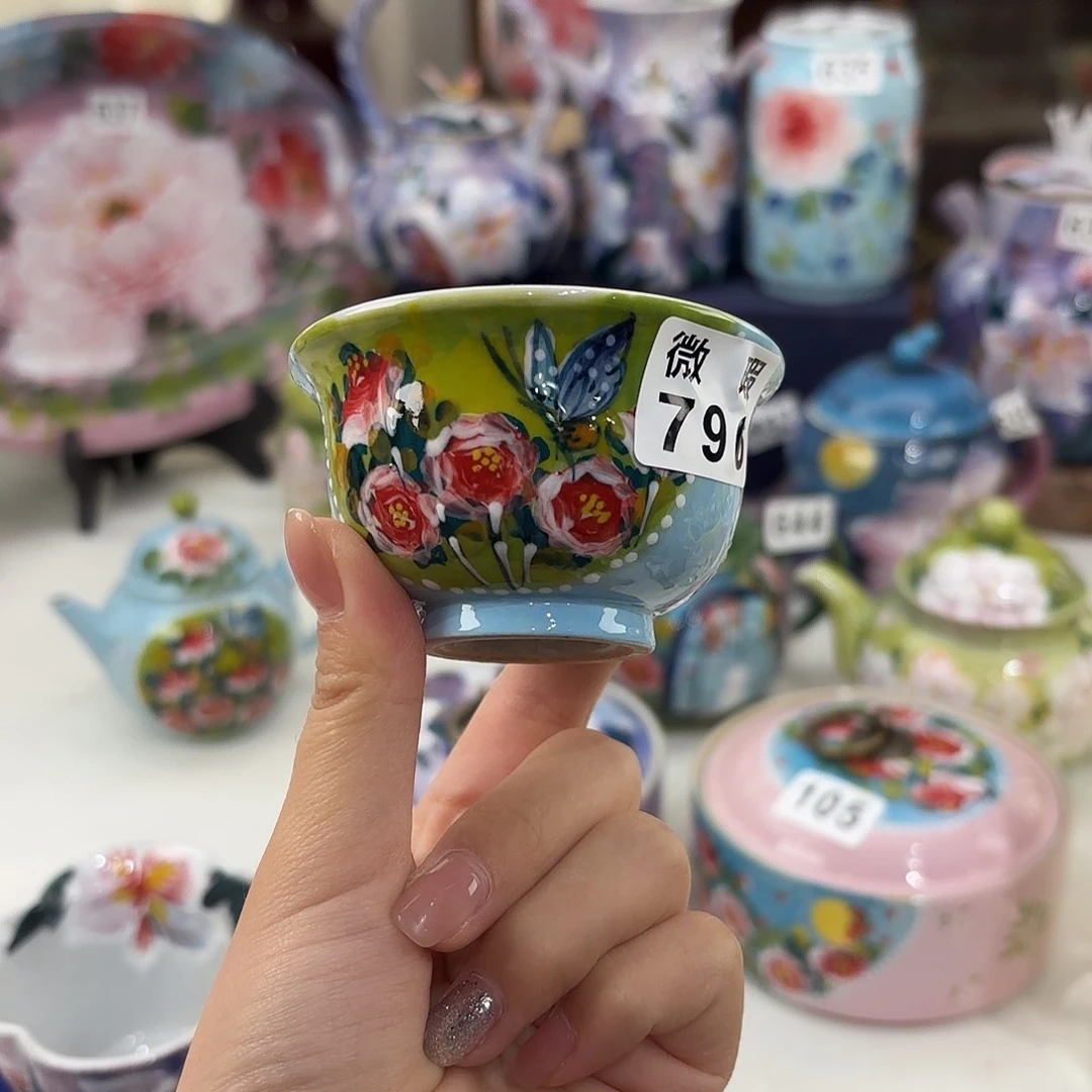 景德镇手绘高温釉下彩陶瓷茶具