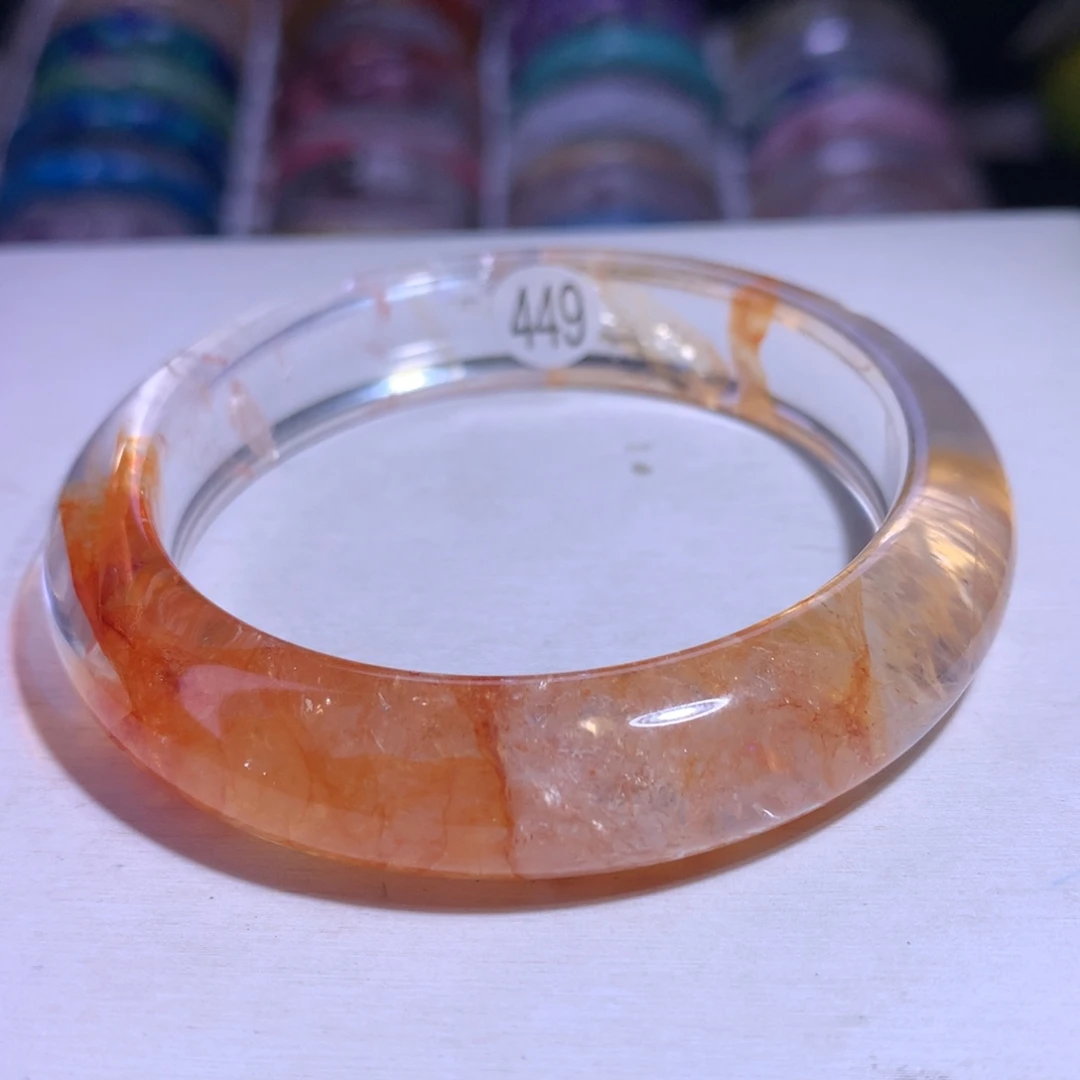 水晶银S925镶嵌手镯红胶花54.4圈449