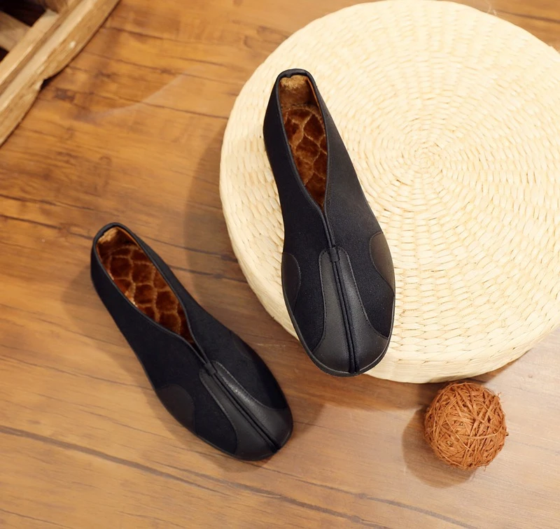 棉鞋布鞋防滑冬季加绒棉布鞋男中老年一脚蹬老北京布鞋保暖耐磨