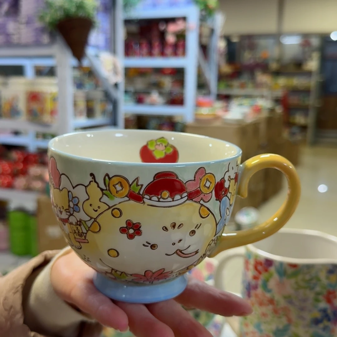 瓷片福蛇早餐杯一只