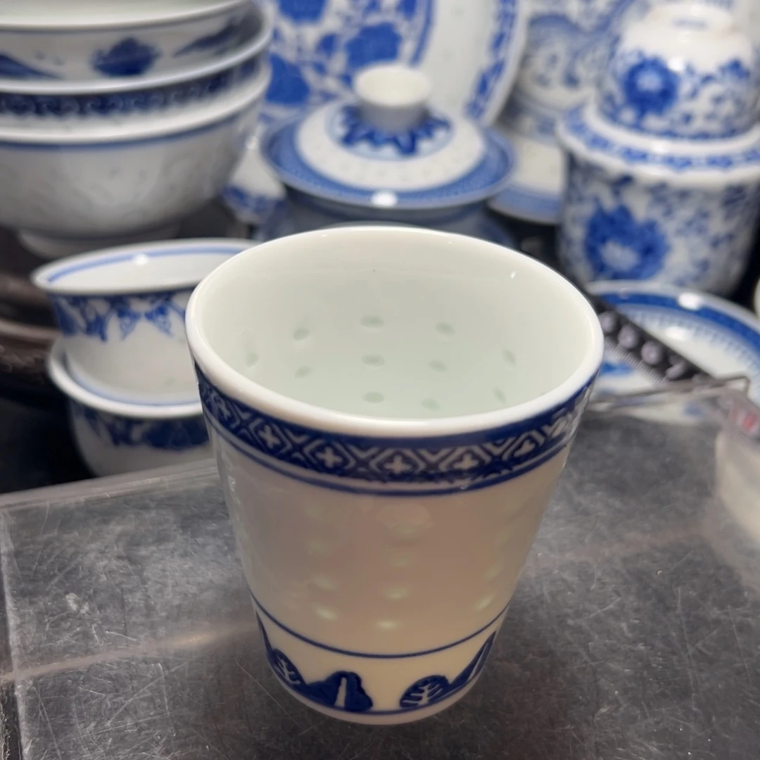 碗青花玲珑可乐杯