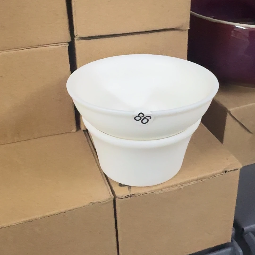 正品素烧羊脂玉全瓷茶漏两件套86