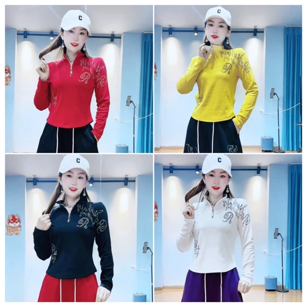 CX新品秋冬磨毛薄绒烫钻时尚T恤1121