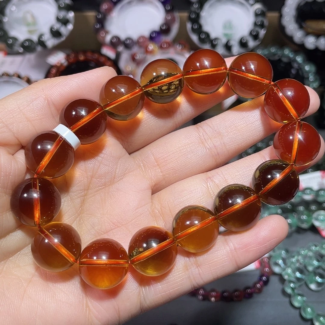 水晶手链未镶嵌黄水晶金红料手串