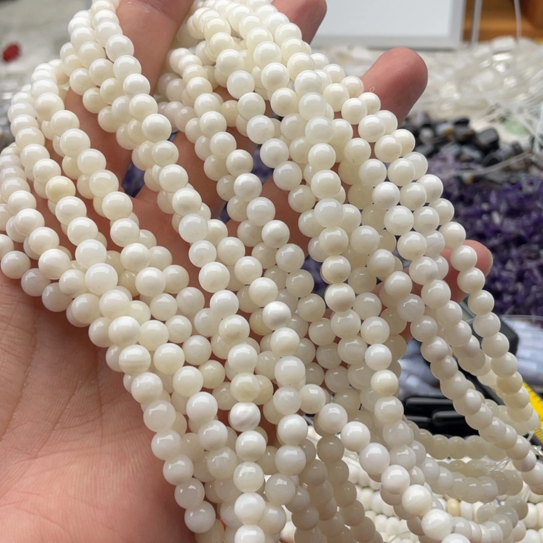 玛瑙/玉髓合金珠宝半成品一条装卡6mm玉化车车圆珠