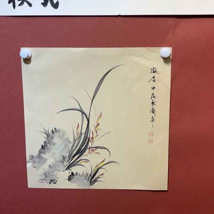 国画听兰老师花鸟