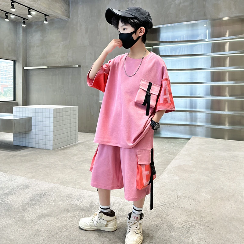 男童夏装短袖套装6-12岁儿童运动休闲洋气中大童宽松男孩夏季薄款