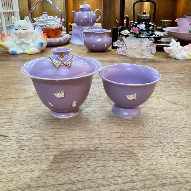 紫色蝴蝶锔钉中式精美A13247