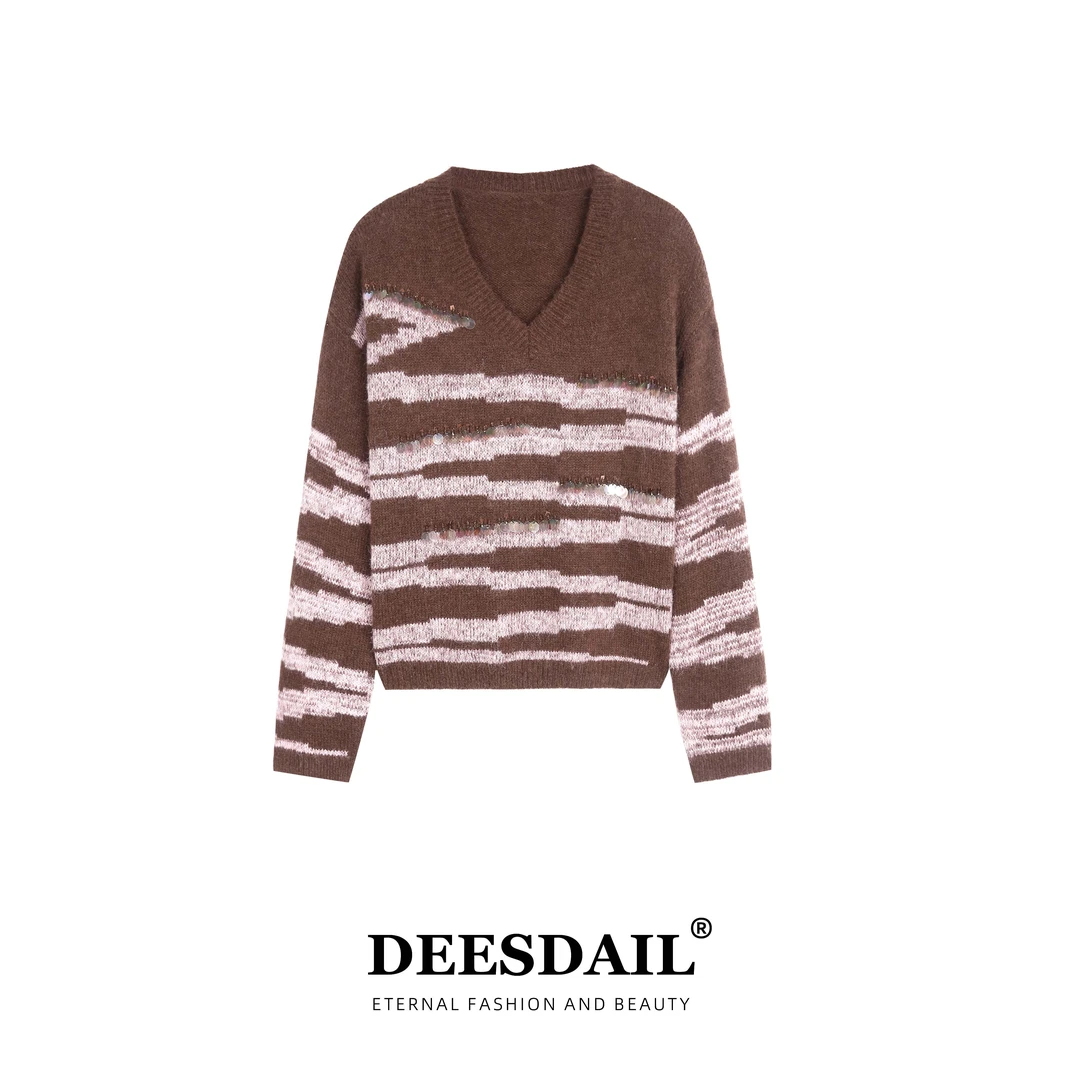 DEESDAIL秋冬长袖毛衣百搭显瘦知性针织衫女A032