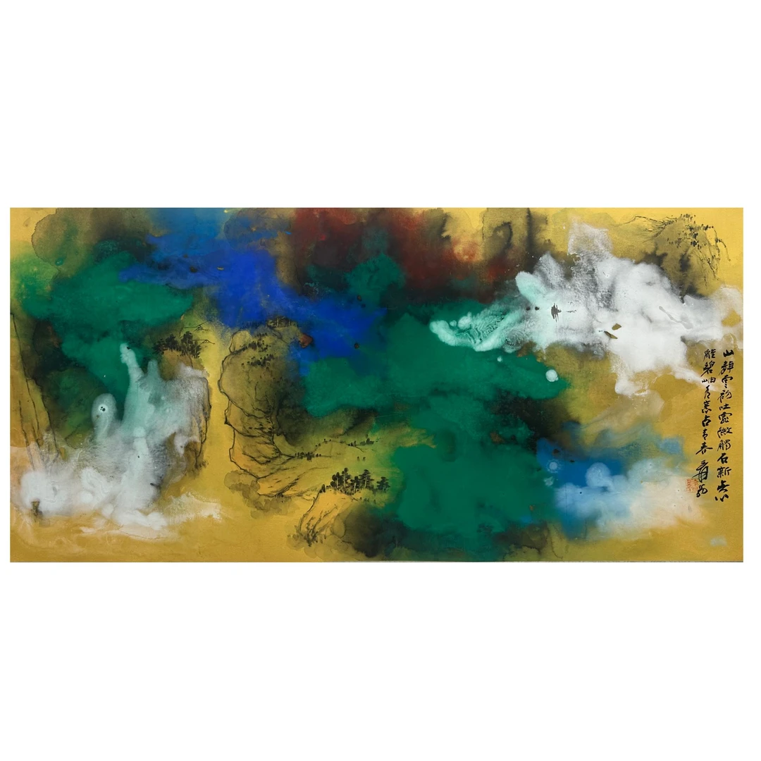 《泼彩山水》GXJ35-105-137X66cm