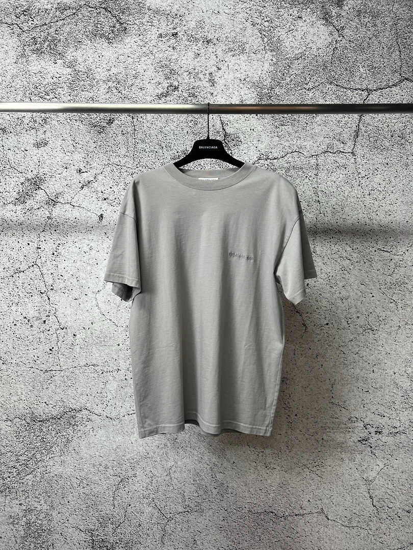未使用 Balenciaga/巴黎世家 灰反B刺绣T恤/S码/RN0063