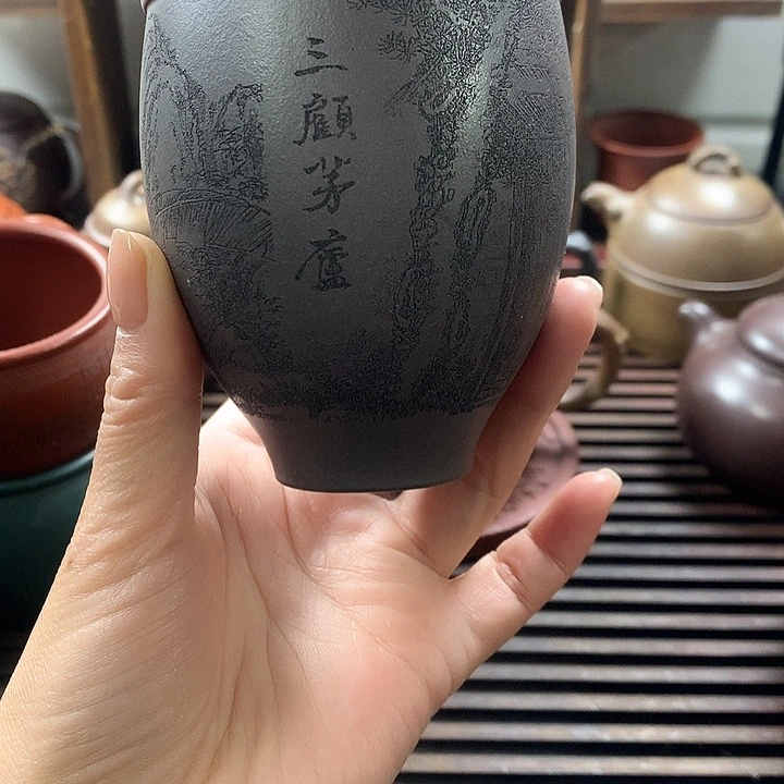 紫砂茶杯天青主人杯150cc