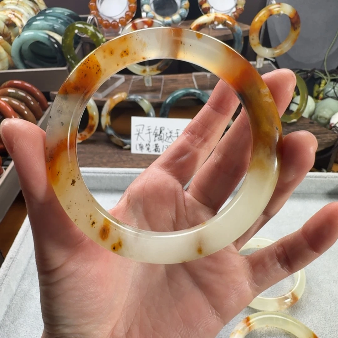 日***士蛇纹石玉合金手镯