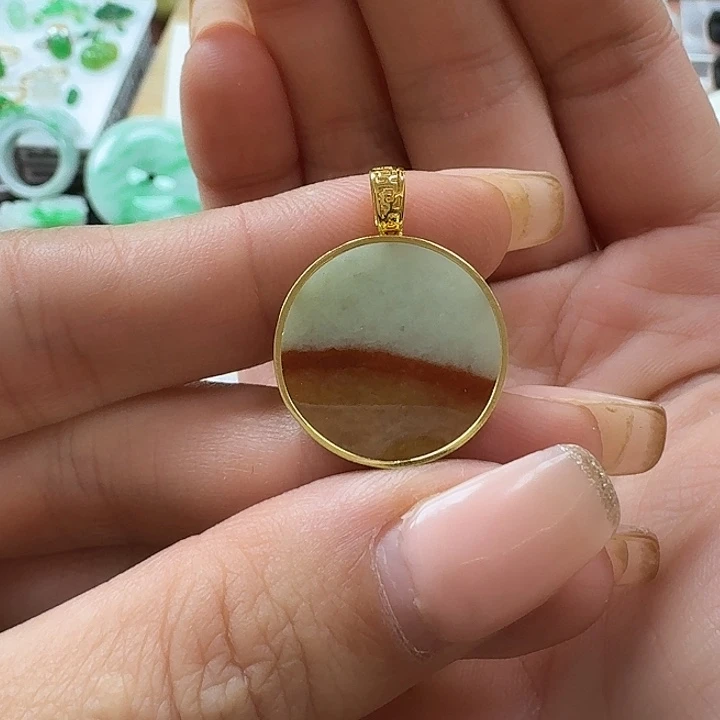 翡翠未镶嵌颈饰意境感无事牌