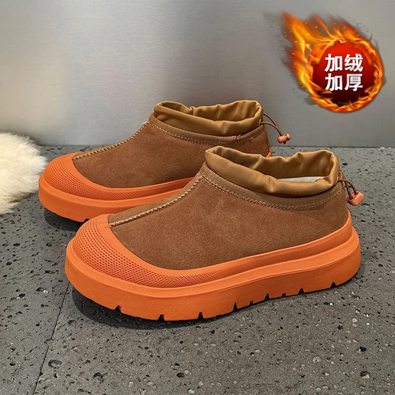 雪地靴男款冬季加绒加厚保暖棉鞋外穿皮毛一体厚底增高时尚休闲鞋