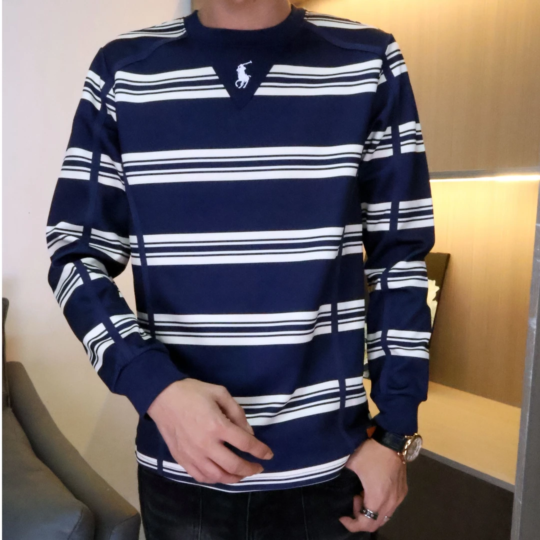 新款设计师条纹秋冬新款欧货男士时尚高品质卫衣休闲上衣S1080