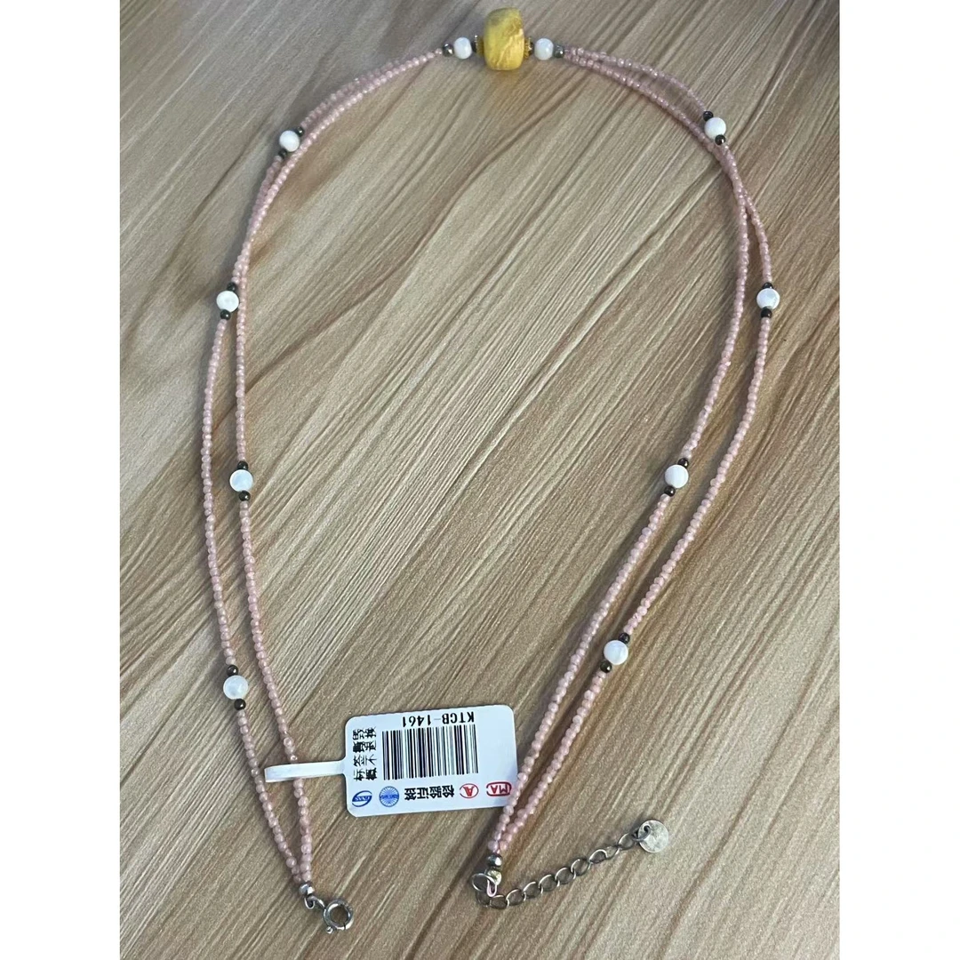 红纹石蜜蜡双圈项链/KTCB-1461/多样性 发一个