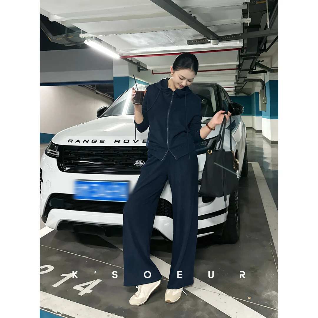 K姐KSOEUR【脱不掉真丝羊毛套装】远红外发热轻软肤感连帽套装