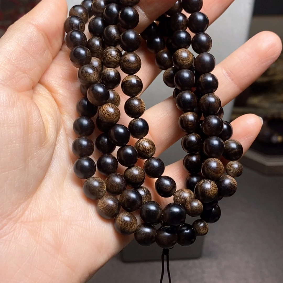 沉香手串越南芽庄白棋楠瘤疤0.8×108