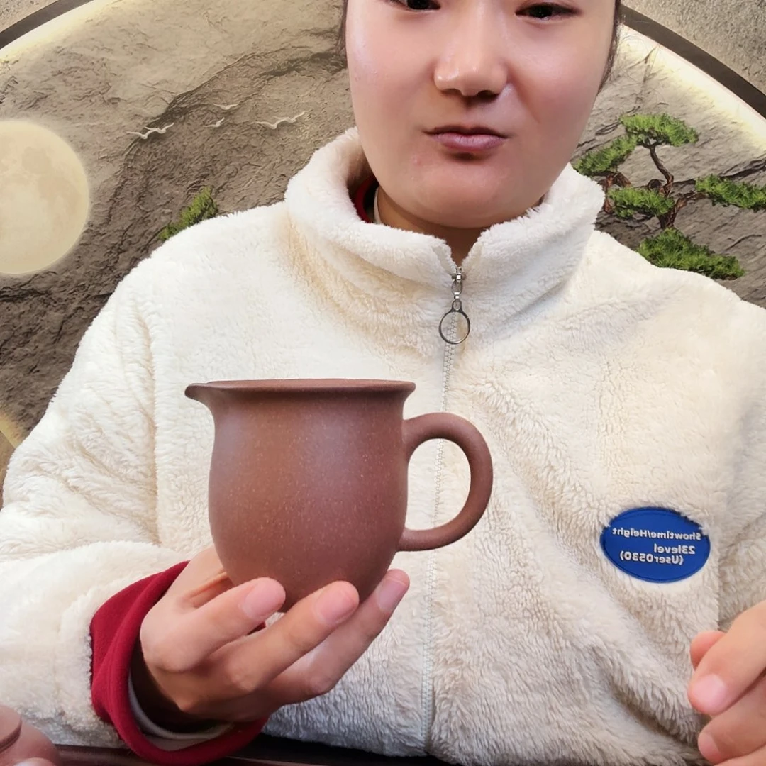 紫砂茶杯底槽清花块半手公道杯