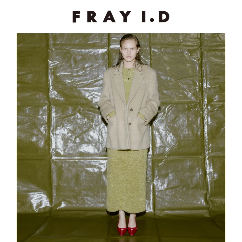FRAY I.D高腰亮片直筒针织半身裙FWNS244221