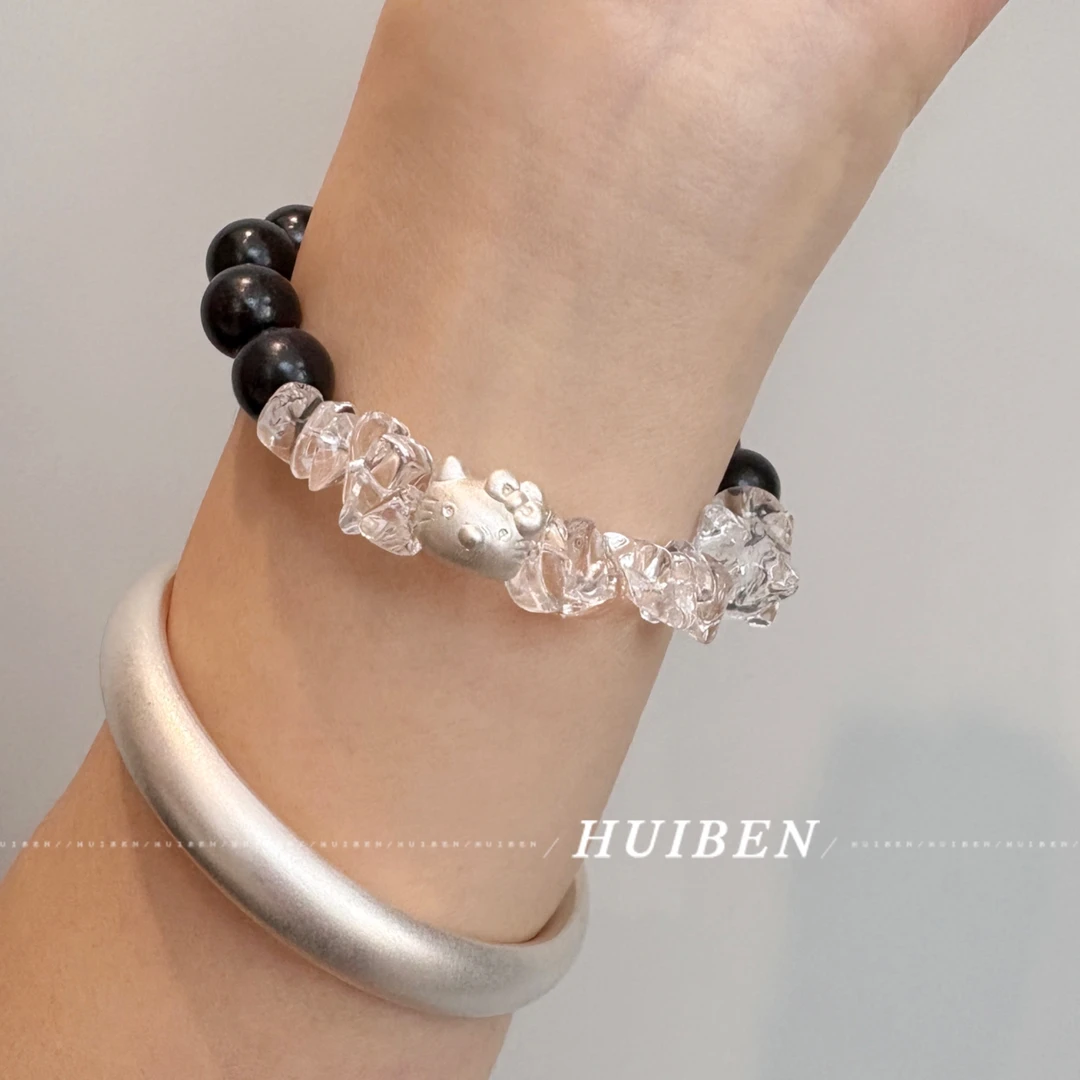 非金属仿水晶手链 原创设计HELLO KETTY轻奢饰品色ins手链小众