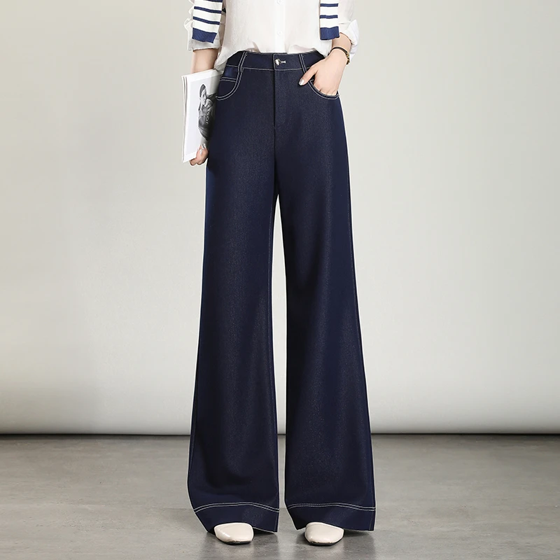 2025春季新款宽松阔腿裤今年流行爆款牛仔裤女裤子高级感复古长裤
