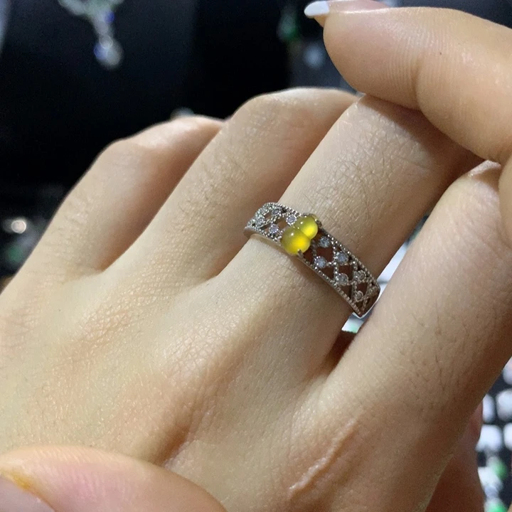 翡翠银S925镶嵌戒指