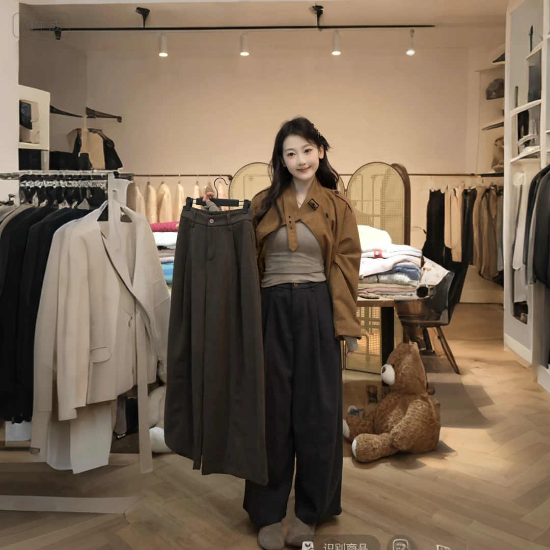 【闵笑一】素雅裤 25早秋新款百搭显瘦神裤潮牌女装休闲阔腿裤女