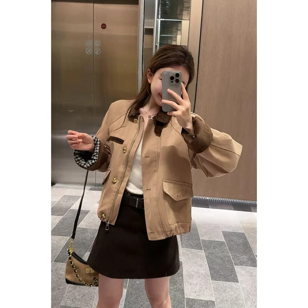 【翻领拼色外套】小允姐姐2025新款时尚高级外套（露思翻领外套）